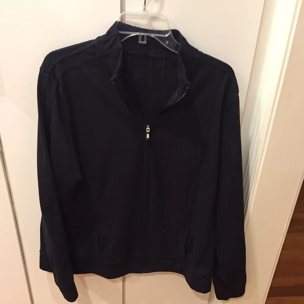 Lands ‘ End Zip Front  Long Sleeve Casual Jacket Black -XL